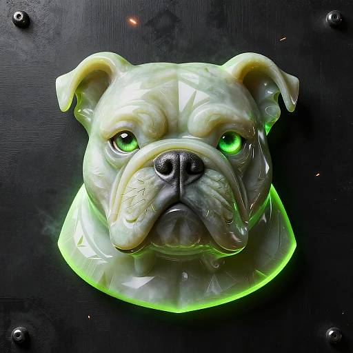 Modern Matte Onyx Bulldog Illustration