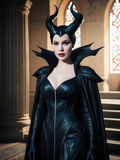 Woman in Maleficent Costume
