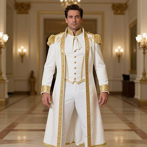 Man in White and Gold Costume