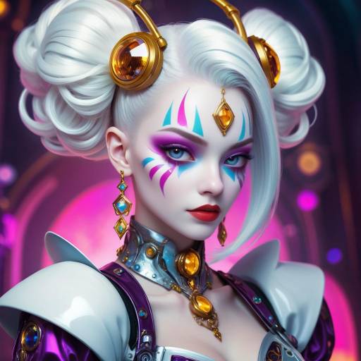 Galactic Cyborg Clowncore Portrait Art