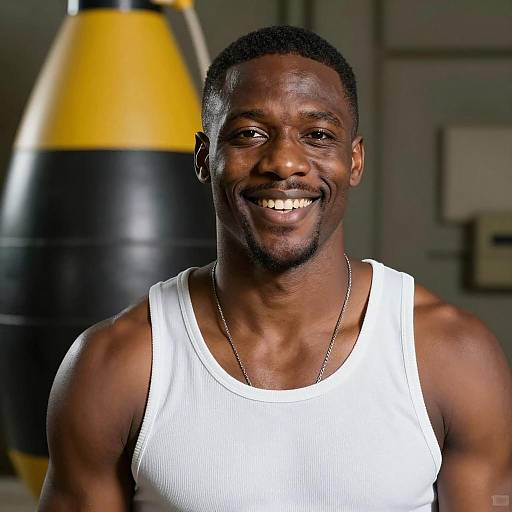 Smiling Man in Military Setting