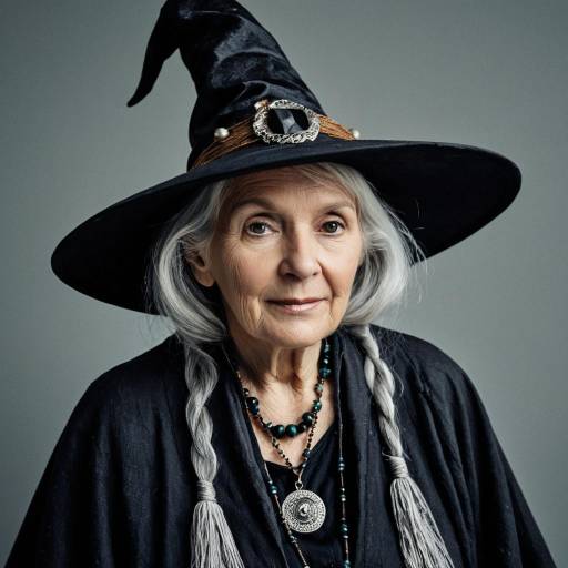 Elderly Woman in Witch Costume