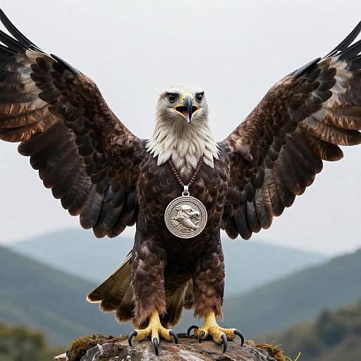 Regal Eagle with Outstretched Wings