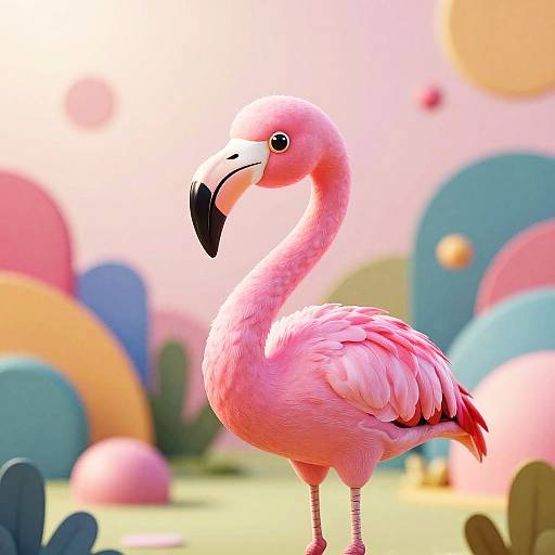 Cheerful Pop Art Pink Flamingo