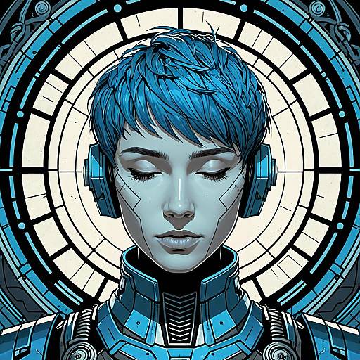 Hollow Robot Head with Non-Binary Figure