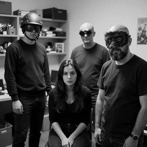 Mysterious Gathering of Masked Figures