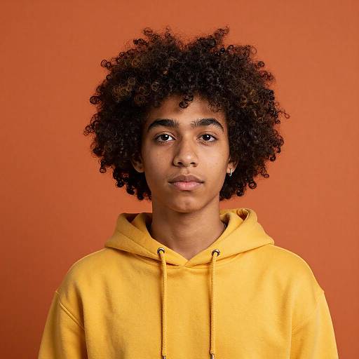 Vibrant Portrait of Afro-Style Youth