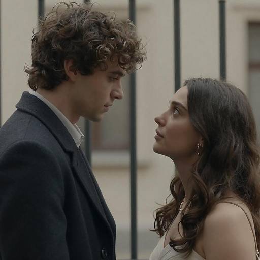 Intense Close-Up of Couple in Profile