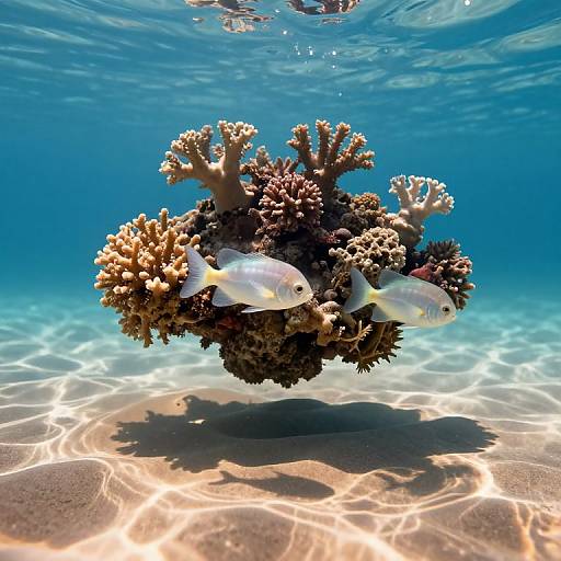 Floating Coral Reef Over Desert
