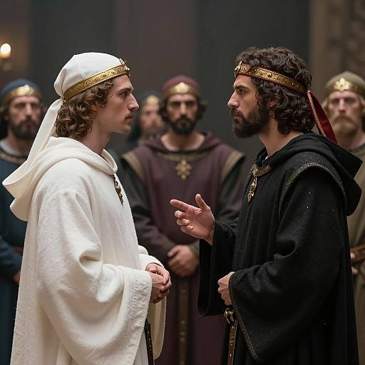 Dramatic Medieval Confrontation Scene