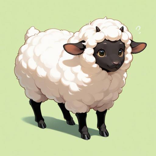 Curious Sheep Trotting in Green Field Curious Sheep Trotting in Green Field