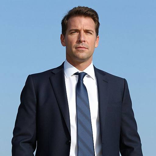 Man in Steve Costume with Blue Sky