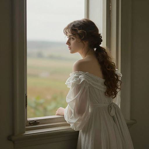 Victorian Woman in Melancholic Gaze