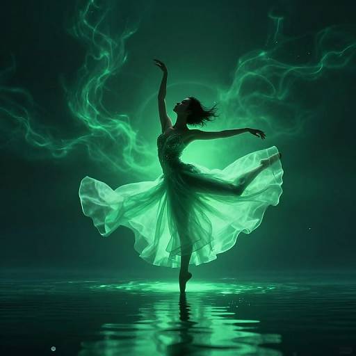 Ethereal Emerald Dance Over Tranquil Waters