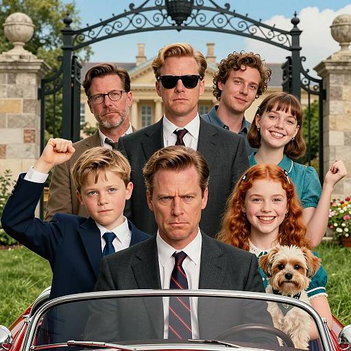 Vintage Movie Poster with Diverse Characters