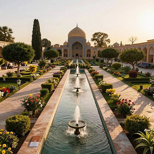 Serene Persian Garden at Dawn
