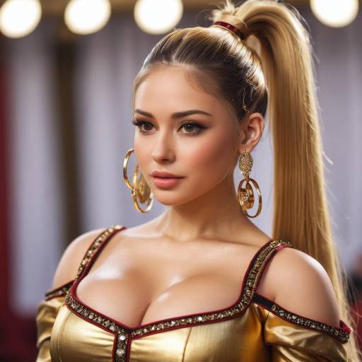 Golden-Haired Beauty in Elegant Dress Golden-Haired Beauty in Elegant Dress