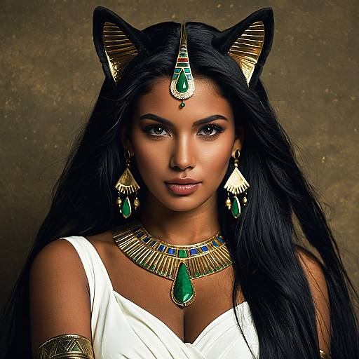 Elegant Portrait of Goddess Bastet