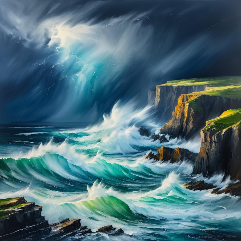 Dramatic Seascape with Stormy Elements