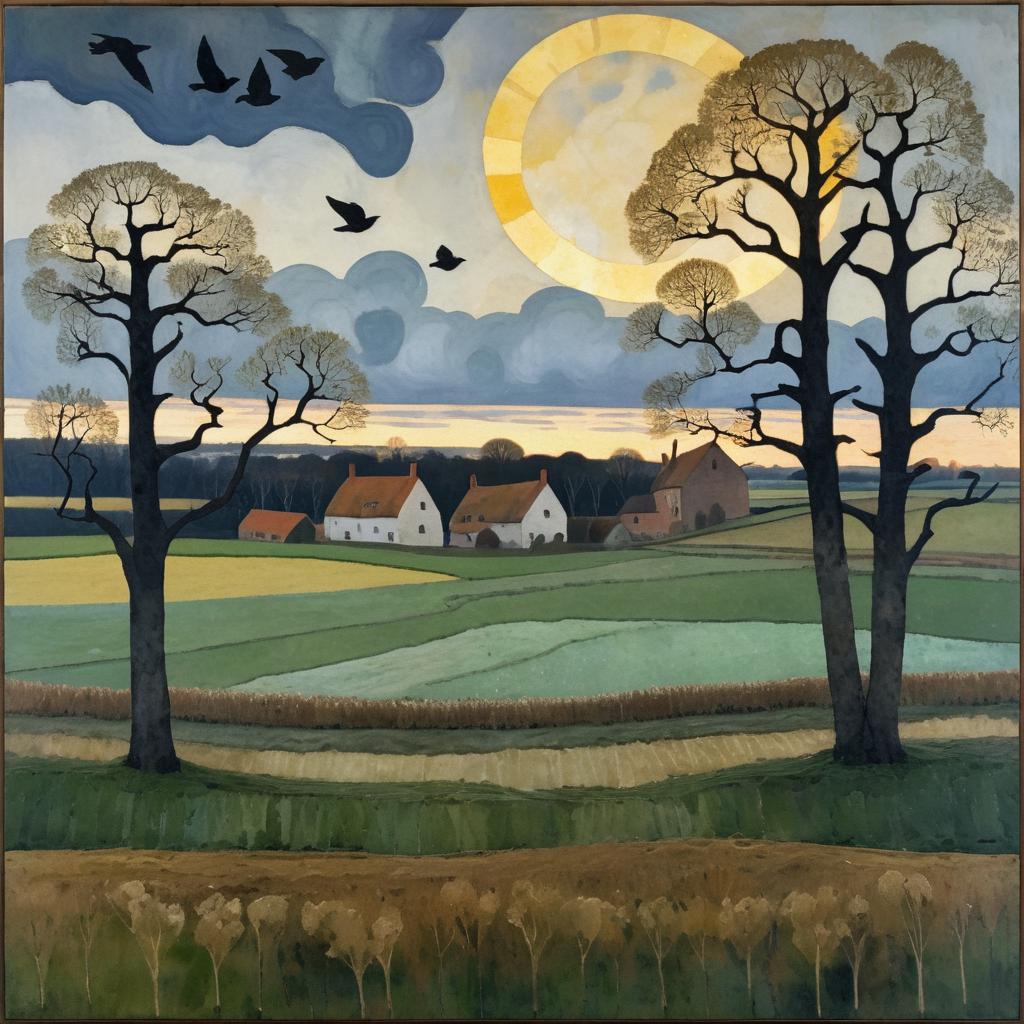 Nostalgic English Landscape in Modersohn-Becker Style