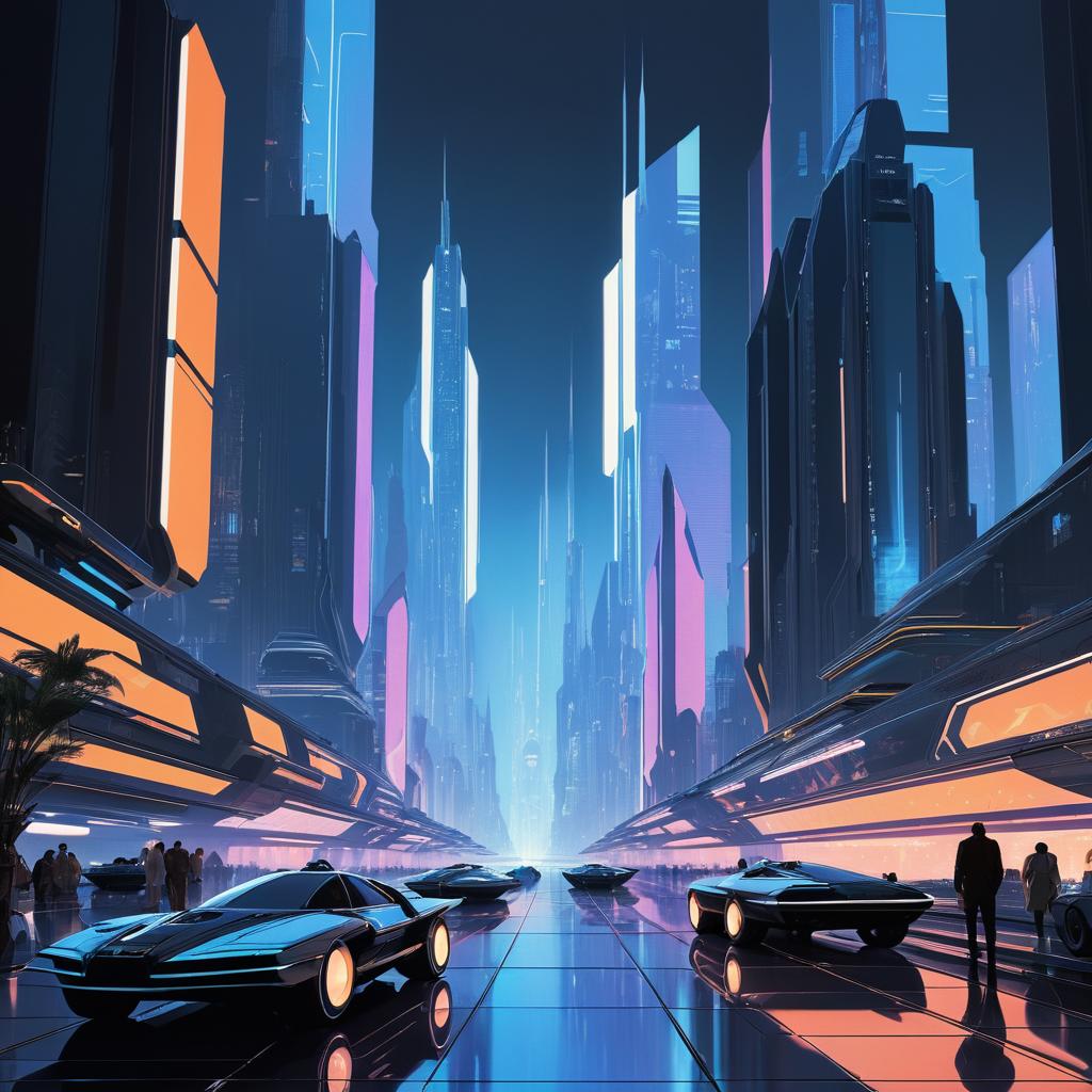 Futuristic Cyberpunk Cityscape Concept Art