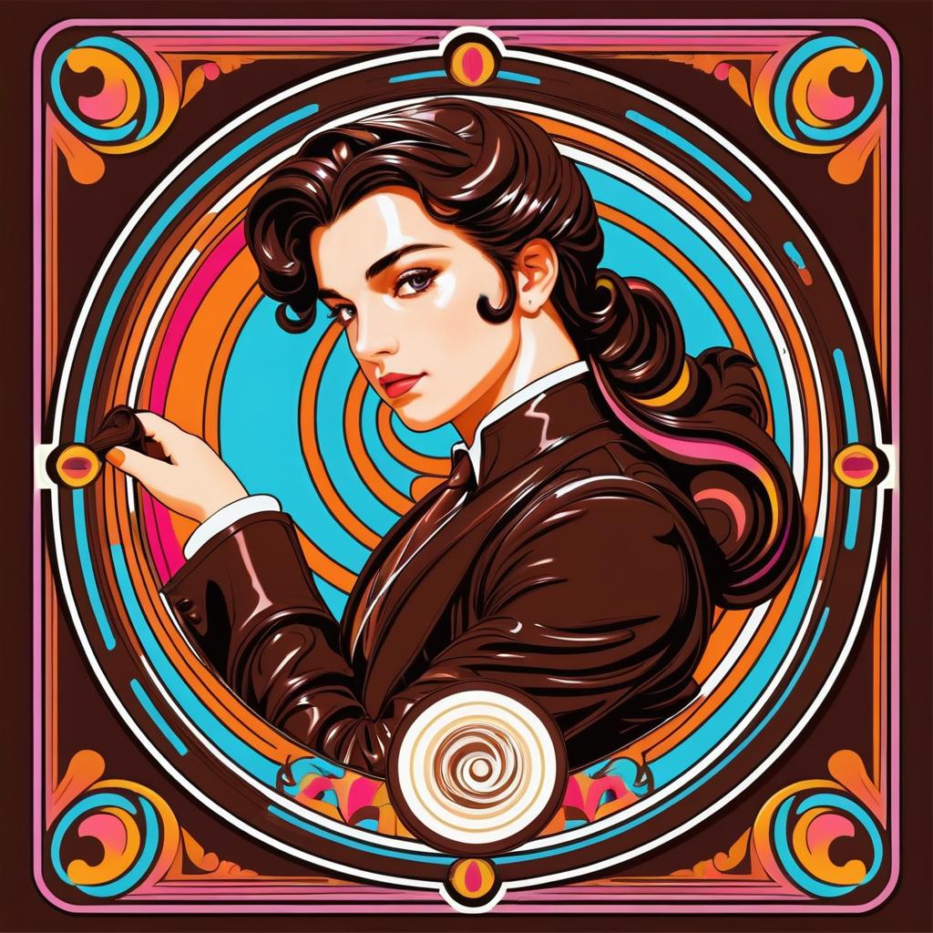 Vibrant Neo-Classic Chocolate Sticker Art