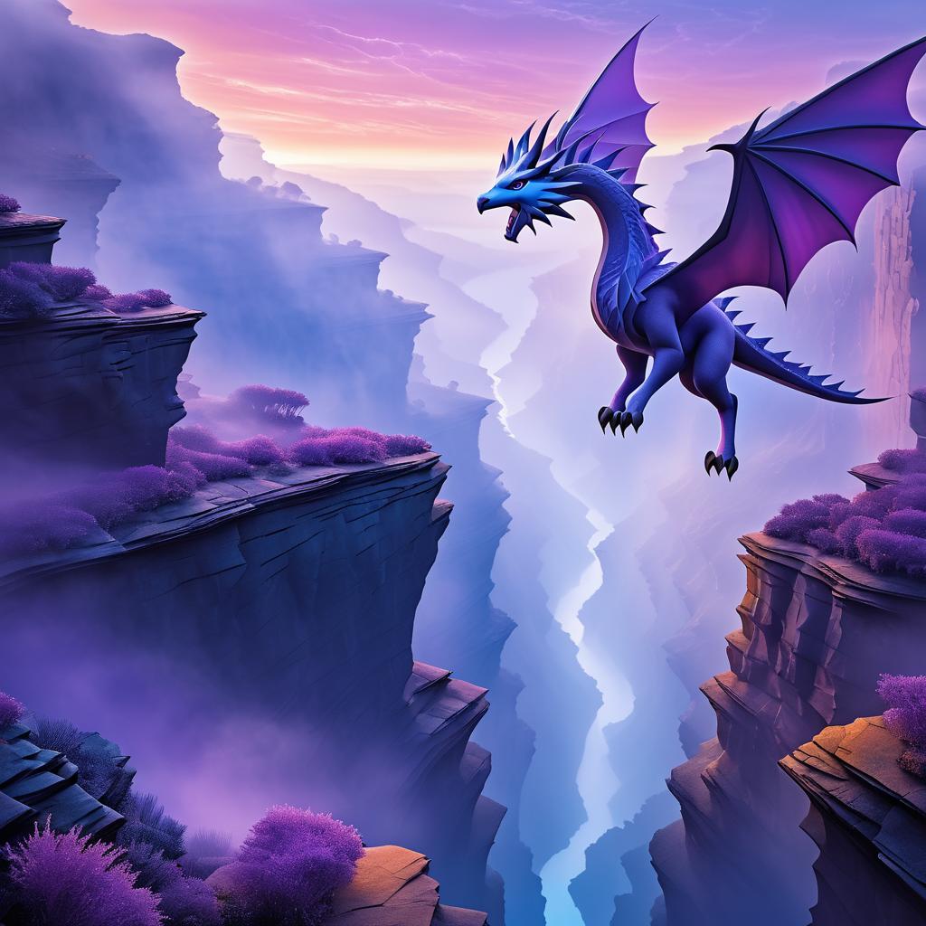 Surreal Aerodactyl in Misty Canyon