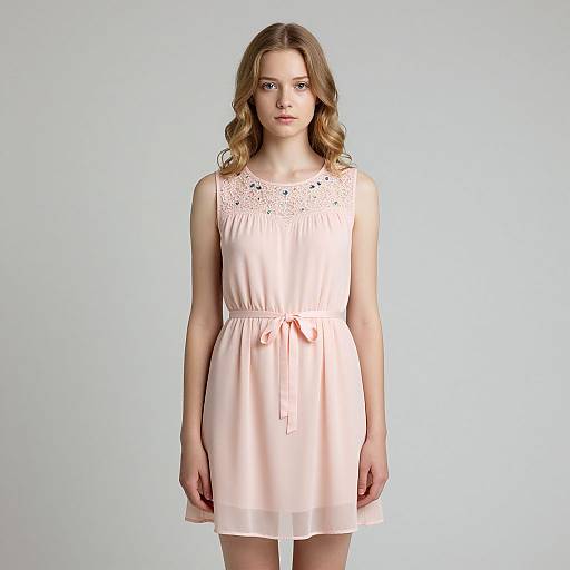 Young Woman in Pale Pink Dress