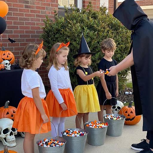 Children Trick-or-Treating on Halloween