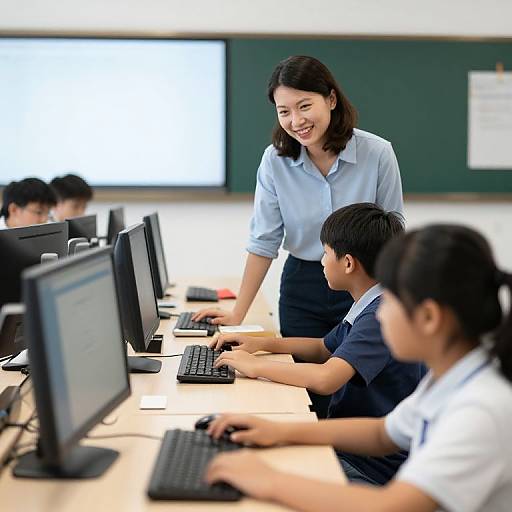 Interactive Tech-Based Classroom Scene