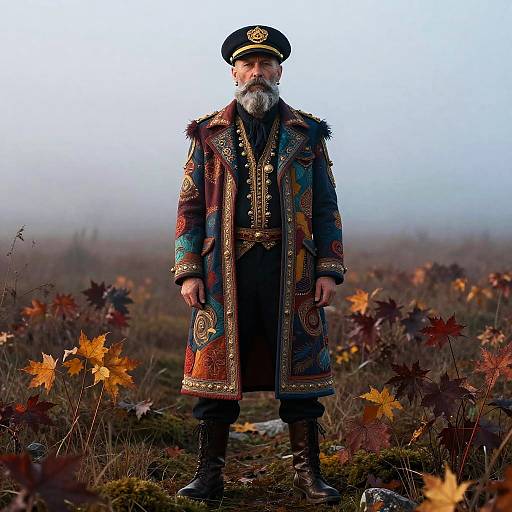 Portrait of a Bearded Sea Captain in Ornate Coat