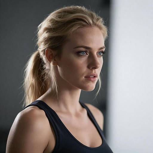 Intense Portrait of a Blonde Woman