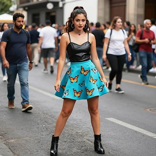 Playful Woman at Mexico City Parade