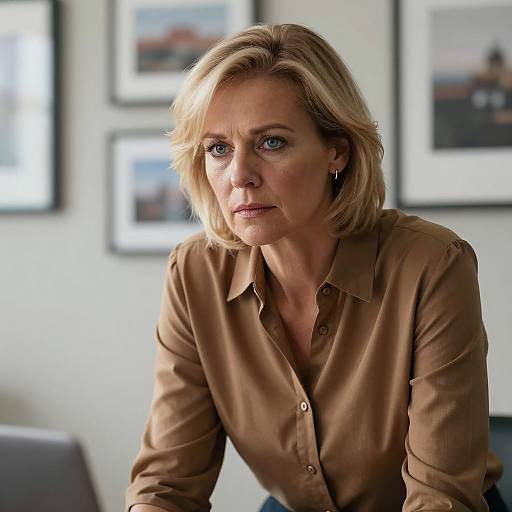 Serious Middle-Aged Woman in Office