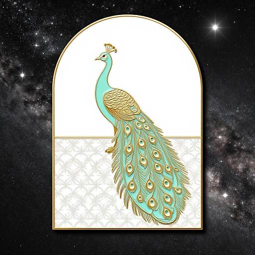 Minimalist Peacock Enamel Art