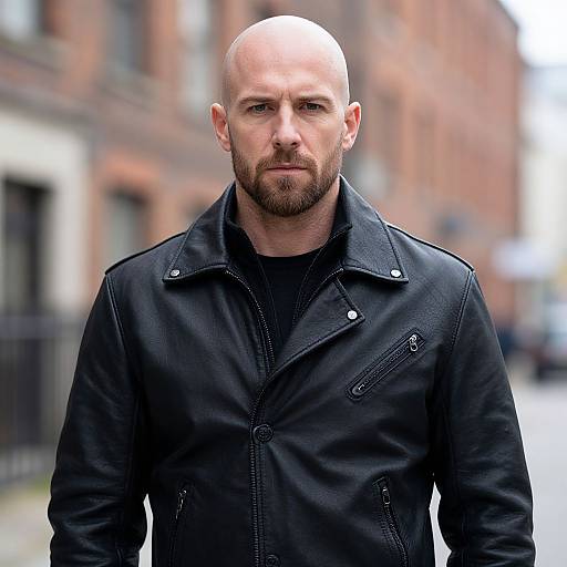 Edgy Man in Urban Leather Jacket