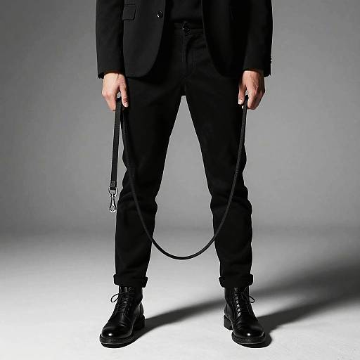 Monochrome Boyfriend Leash Portrait