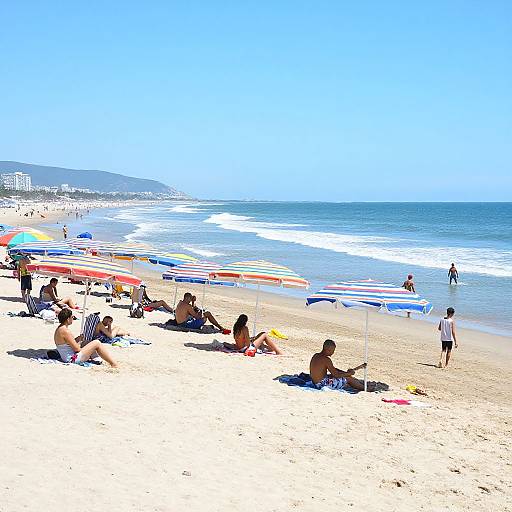Vibrant Bustling Beach Scene
