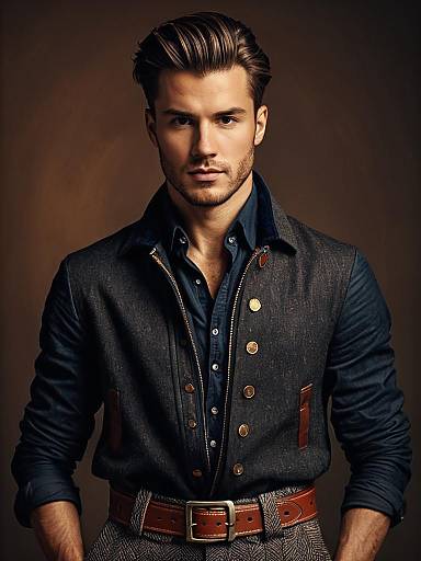 Modern Fashion Waist-Up Portrait