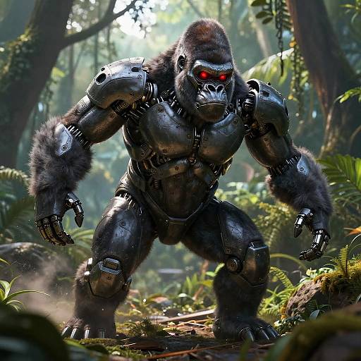 Cyber Gorilla in Tech Jungle Action