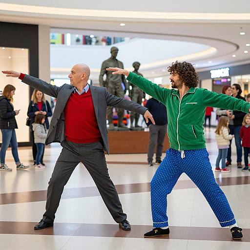 Dynamic Dance in a Lively Mall