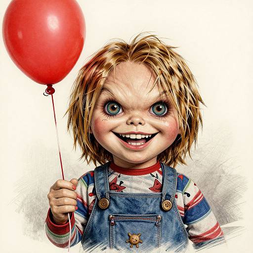 Surreal Grunge Cartoon Chucky Portrait