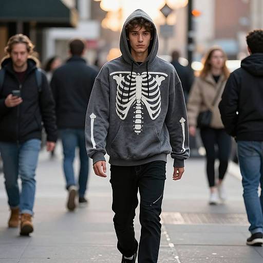 Urban Style: Skeleton Hoodie Confidence