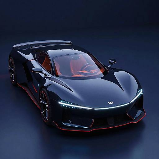 Futuristic Neon-Lit Sleek Car