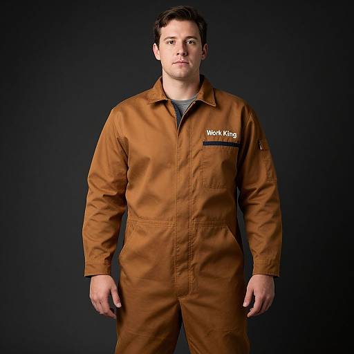 Man in Brown Work Coveralls