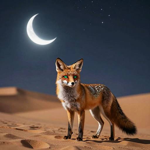 Elegant Desert Fox Under Starry Sky