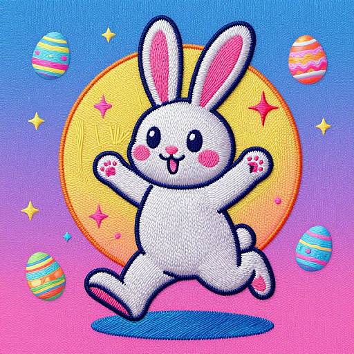 Synthwave Easter Bunny Digital Dream