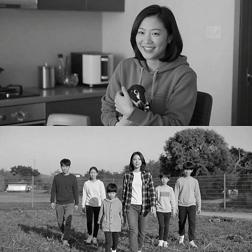 Contrasting Moments of Joy in Black-and-White