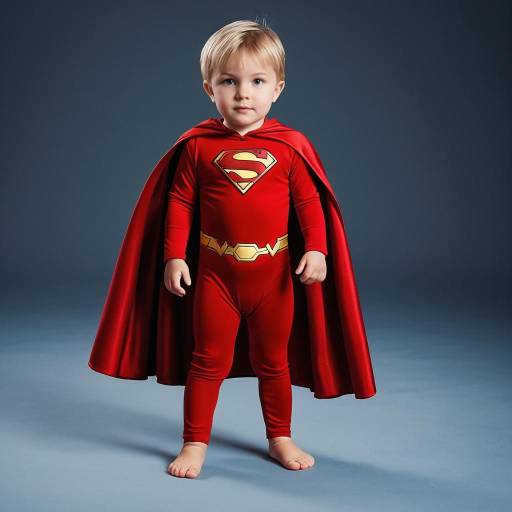 Toddler in Red Superhero Costume