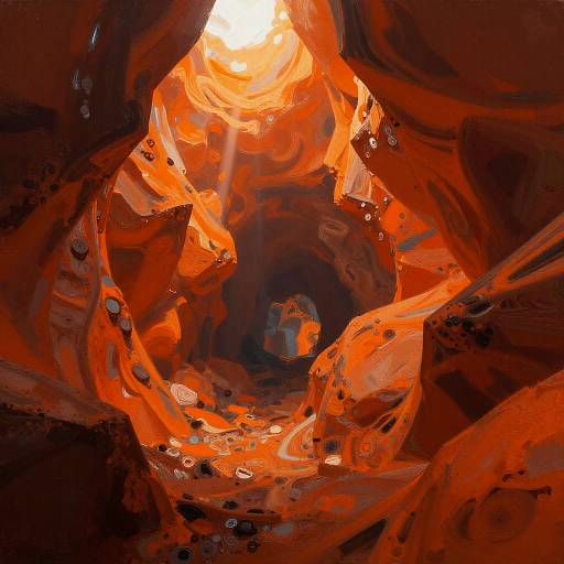 Abstract Abyss in Intense Orange